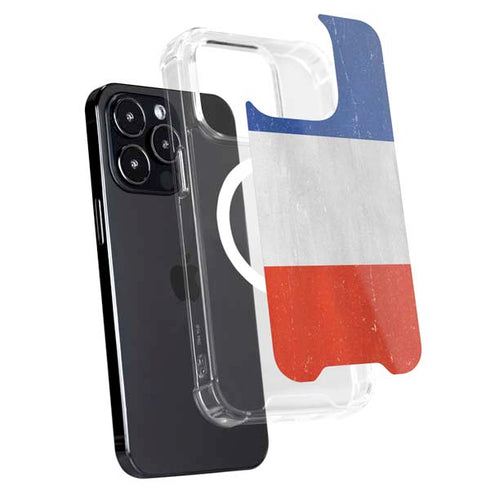 French Flag Distressed iPhone 16 Pro MagSafe Case